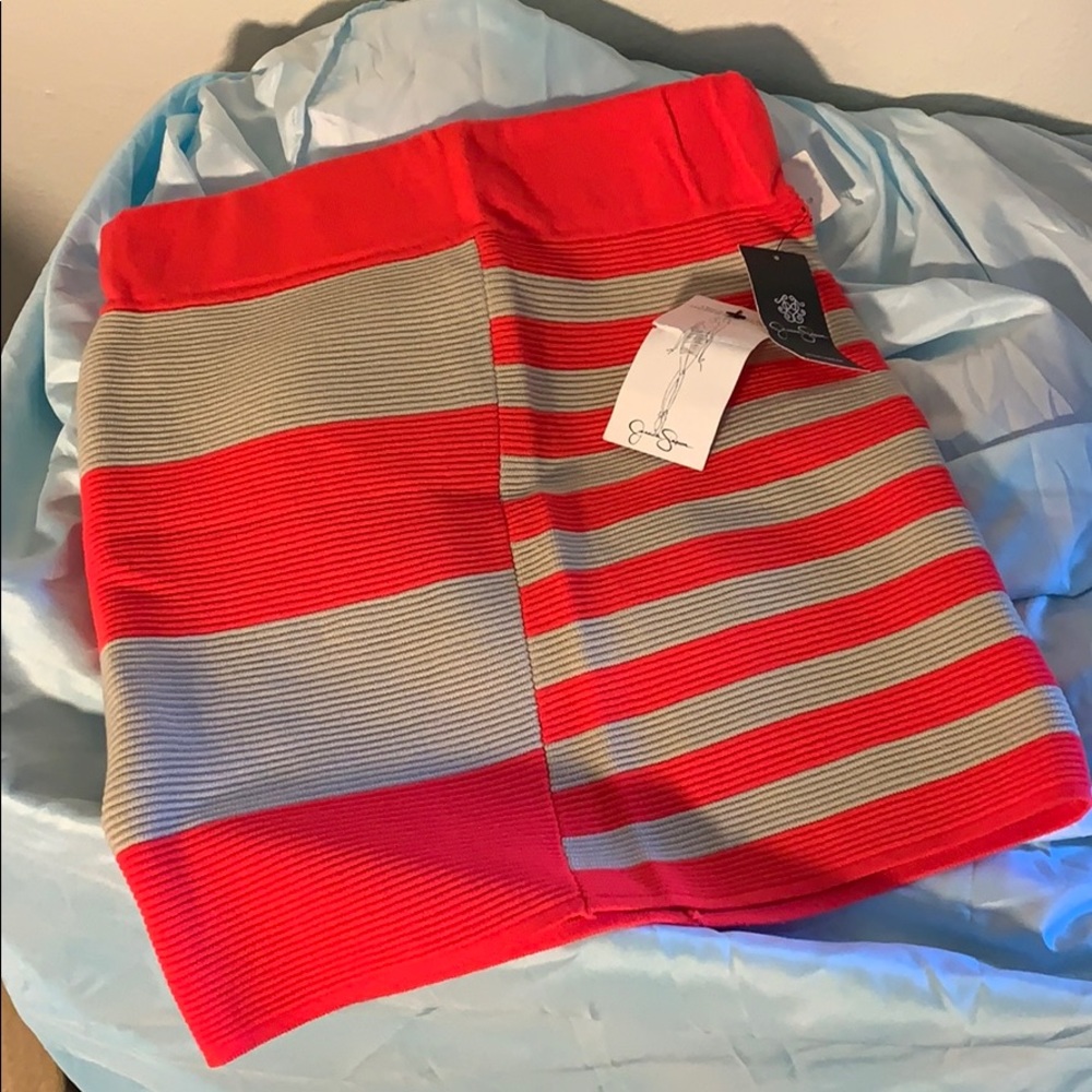 Jessica Simpson pink & cream striped skirt